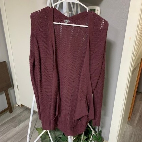 Charlotte Russe Burgandy Cardigan Size XS - Picture 1 of 2